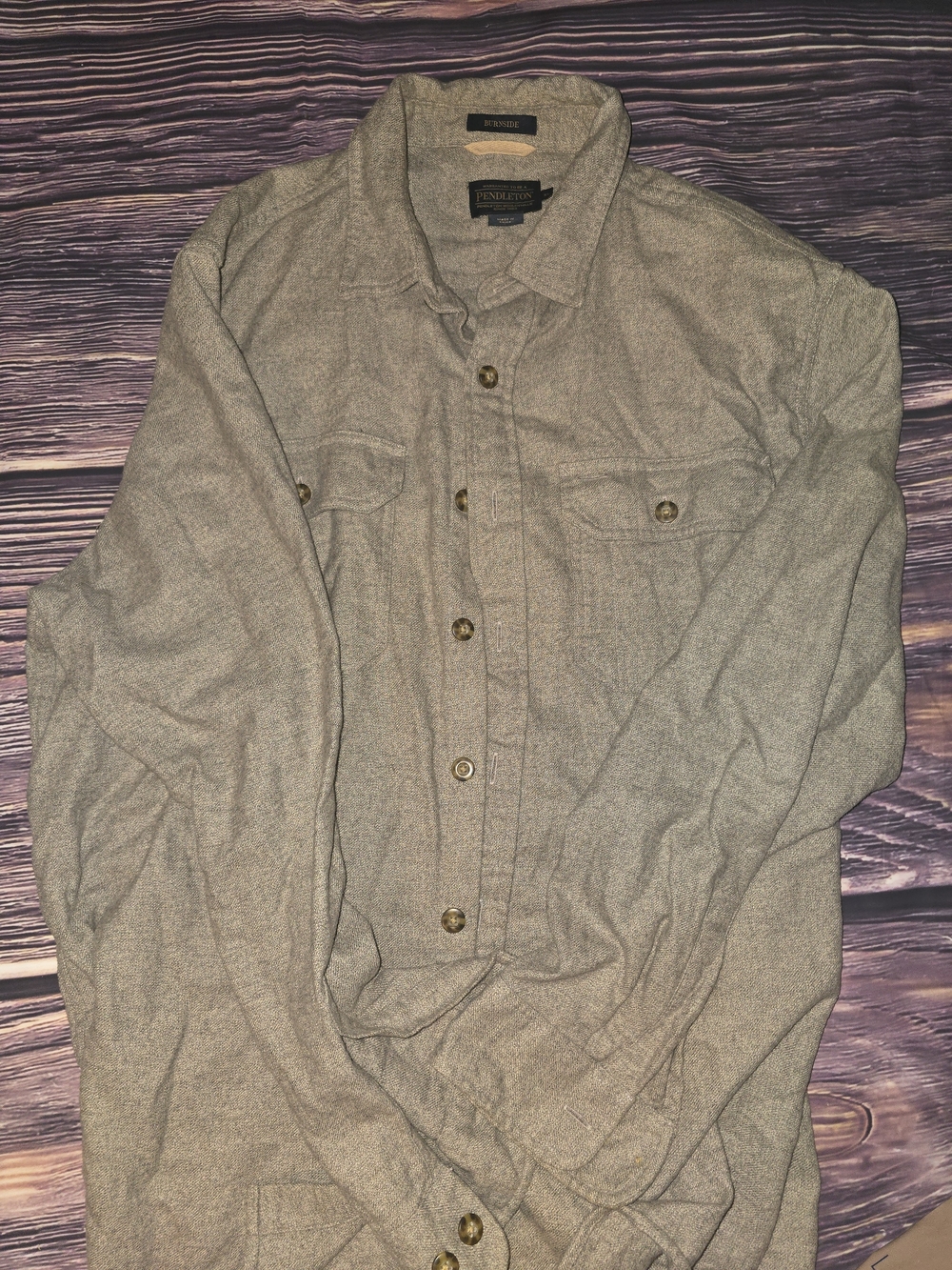 burnside Men's Light Gray Button-Up Shirt Jacket